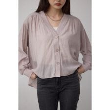 リブ付きシャツカーディガン