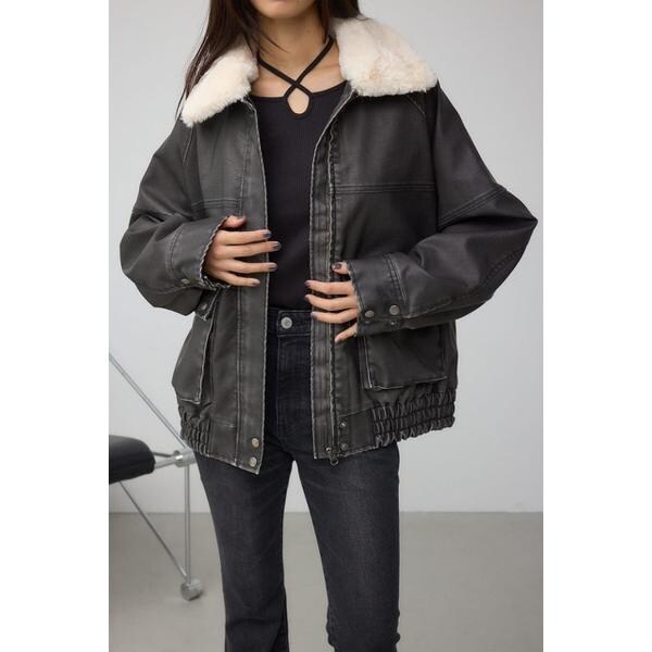 ビンテージフェイクレザーシングルブルゾン | アズールバイマウジー