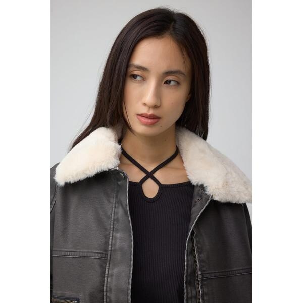 ビンテージフェイクレザーシングルブルゾン | アズールバイマウジー