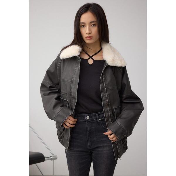 ビンテージフェイクレザーシングルブルゾン | アズールバイマウジー