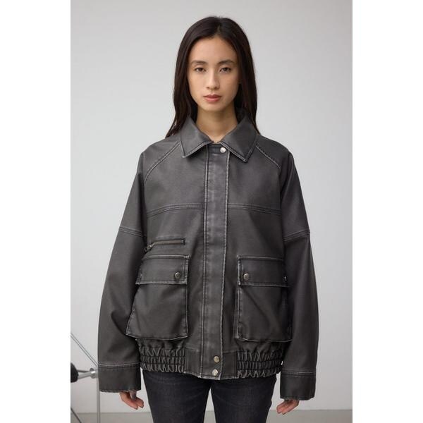 ビンテージフェイクレザーシングルブルゾン | アズールバイマウジー