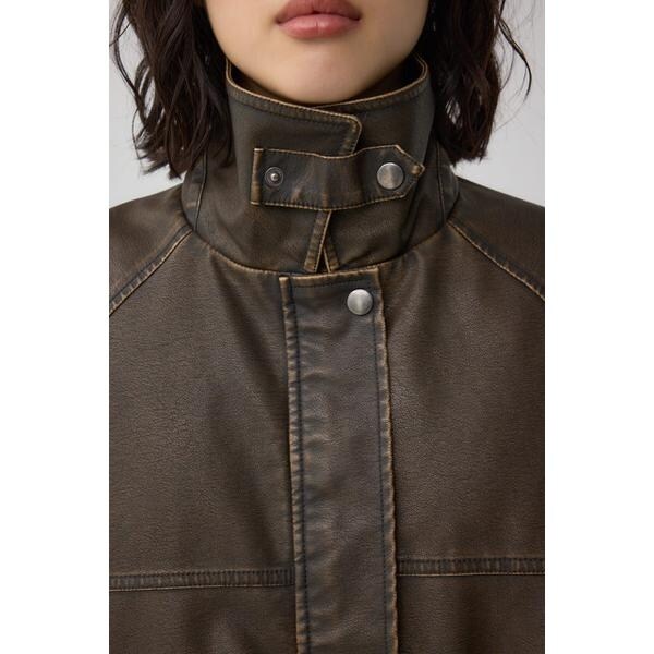 ビンテージフェイクレザーシングルブルゾン | アズールバイマウジー