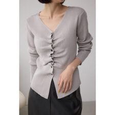 アズールバイマウジー(AZUL BY MOUSSY)のフロントギャザーVネックニット