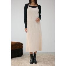 プリーツベロアキャミワンピース