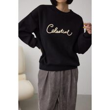 ロゴ刺繍ニットトップス