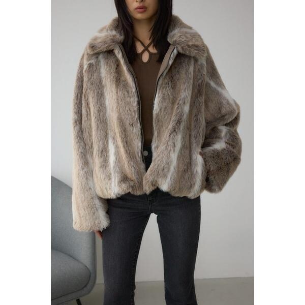 ジップアップファーコート | アズールバイマウジー(AZUL BY MOUSSY