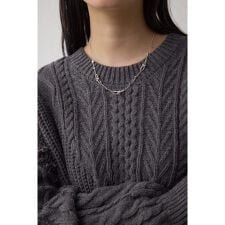 Uチェーンラインストーンネックレス