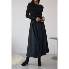 アズールバイマウジー(AZUL BY MOUSSY)の布帛ドッキングドレープニットワンピース