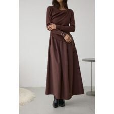 アズールバイマウジー(AZUL BY MOUSSY)の布帛ドッキングドレープニットワンピース