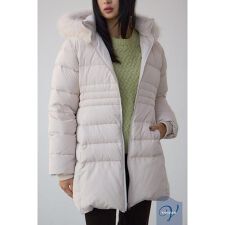 VENUS フードファーベルト付ミドルダウンコート