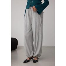 切り替えデザインスウェットワイドパンツ