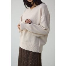 Vネックアソートカラーニットプルオーバー