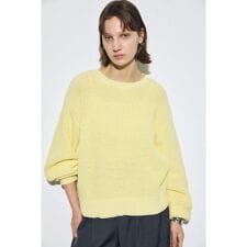 畔編みリラックスニットトップス