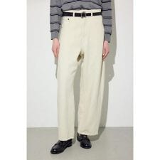 コットンリネンカーブワイドパンツ