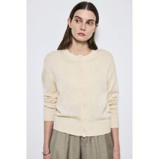 リネンタッチクルーネックニットカーディガン