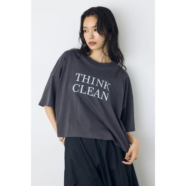 ドロップショルダーロゴ5分袖Tシャツ | アズールバイマウジー(AZUL BY