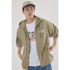 ハーフスリーブロゴZIPパーカー