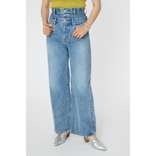 ビッグリボンデニムパンツ　ブルー RODEO CROWNS WIDE BOWL RODEO CROWNS WIDE BOWL ビッグリボンデニムパンツ BLU