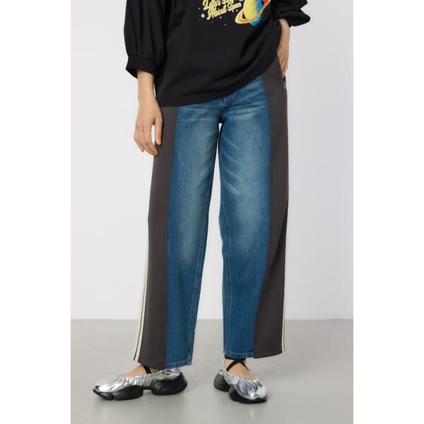 ビッグリボンデニムパンツ　ブルー RODEO CROWNS WIDE BOWL RODEO CROWNS WIDE BOWL | ビッグリボンデニムパンツ (ワイド