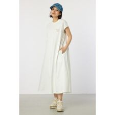 配色ステッチノースリーブワンピース