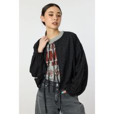 ノーカラーレースカーディガン