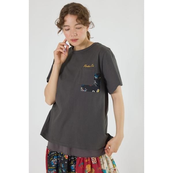 RODEO CROWNSロデオクラウンズBIGクラウン柄Vネックニット黒白 ロデオ・クラウン(RODEO CROWNS) レディースニット・セーター