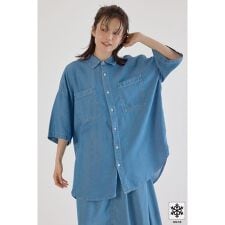 ロデオクラウンズ ワイドボウル(RODEO CROWNS WIDE BOWL)のクールデニムビッグシャツ