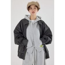 【UNISEX】ヴィンテージフェイクレザーブルゾン
