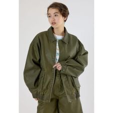 【UNISEX】ヴィンテージフェイクレザーブルゾン