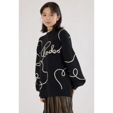 Embroideryラインロゴニットトップス