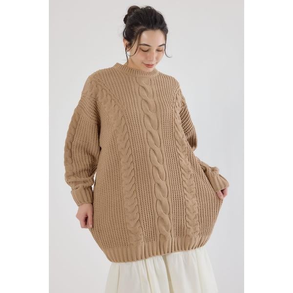 ケーブルモールニットワンピース | ロデオクラウンズ ワイドボウル
