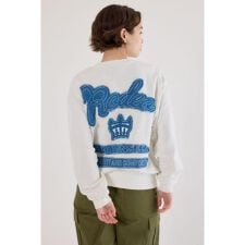 ロゴデニムパッチスウェットトップス