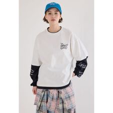 【UNISEX】ハートフェイクレイヤードトップス
