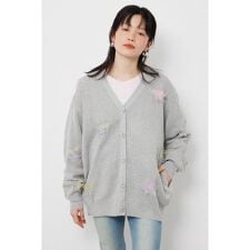 スター柄ニットカーディガン