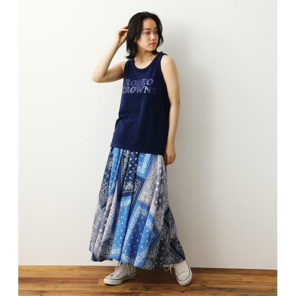 バンダナ　パッチワーク　ロングスカート r201008009mob001v02.jpg
