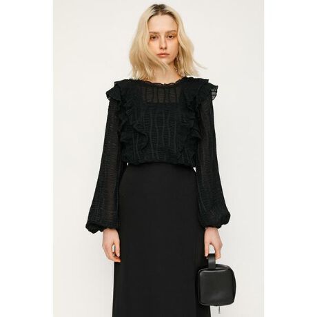 MIX FRILL COMPACT ブラウス／スライ（SLY） VOLUME SLEEVE RUFFLE 