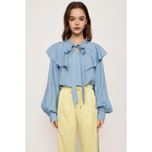 SLY FRONT TIE DUNGAREE ブラウス SLY FRONT TIE DUNGAREE ブラウス BLU -靴＆ファッション通販 ロコンド