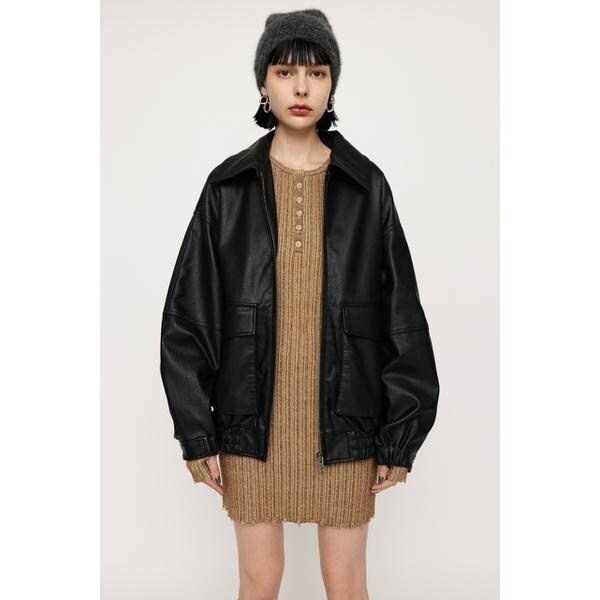 SLY FAUX LEATHER ZIP UP ブルゾン SLY FAUX LEATHER ZIP UP ブルゾン BRN -靴＆ファッション通販