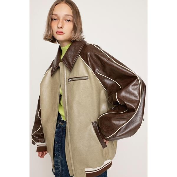 SLY ブルゾン LINE FAUX LEATHER ブルゾン | スライ(SLY) | マルイ