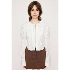 FRONT ZIP SHIRRING ブラウス
