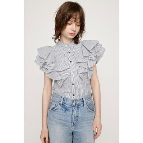 2WAY SEERSUCKER FRILL ブラウス | スライ(SLY) | マルイウェブチャネル SLY 2WAY PUFF SLEEVE Multi スライ トップス ブラウス