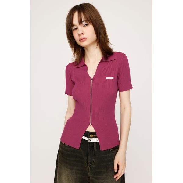 DUAL COLOR FRONT ZIP KNIT トップス | スライ(SLY) | マルイウェブ