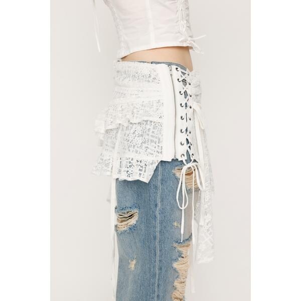 SLY LACE UP ASYMMETRY SKIRT ベルト　レース Amazon | [スライ] LACE UP ASYMMETRY SKIRT ベルト BLK FREE
