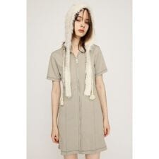 FRONT ZIP BACK OPEN ショートワンピース