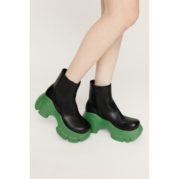 中町綾着用モデル　SLY COLOR SOLE SHORT ブーツ 厚底 M 中町 綾さん着用アイテム】COLOR SOLE SHORT ブーツ | スライ(SLY