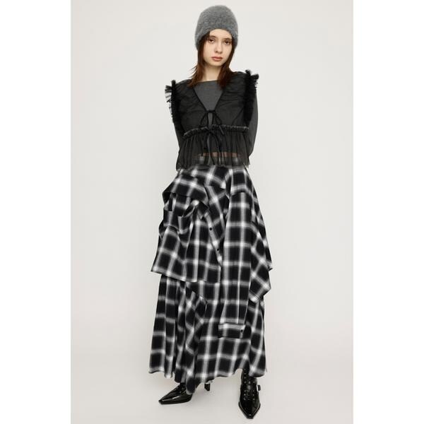 SLY PLAID LAYERED プレイド レイヤード ロングスカート SLY スカート PLAID LAYERED L/SK プレイド レイヤード ロング