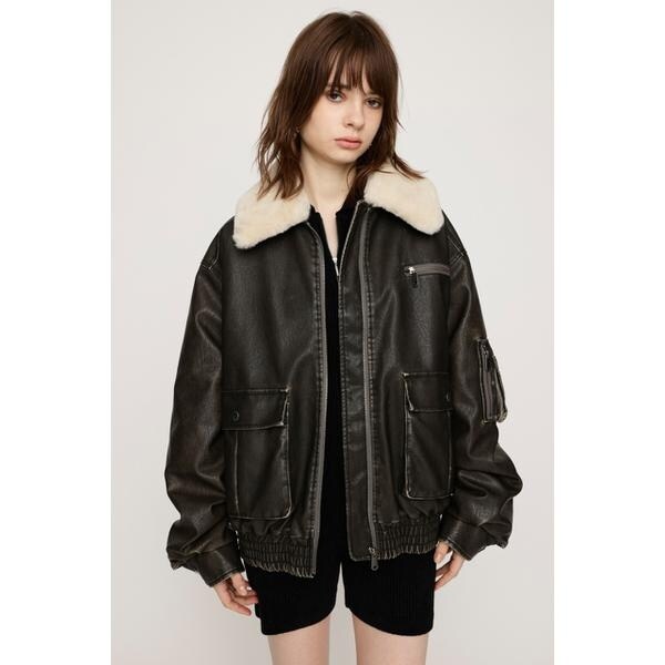 SLY VINTAGE F／LEATHER S／ブルゾン　BLACK SLY ブルゾン アウター 「WEB限定再入荷」VINTAGE F/LEATHER S