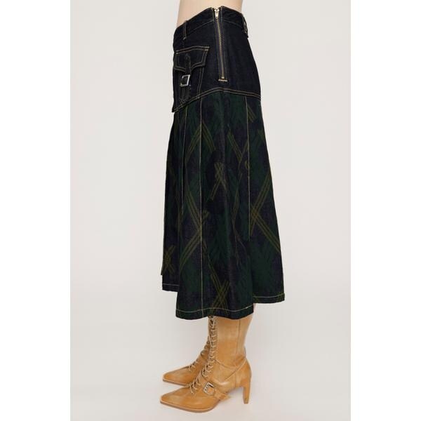 L／W PRINT CHECK PLEATS ミドルスカート | スライ(SLY