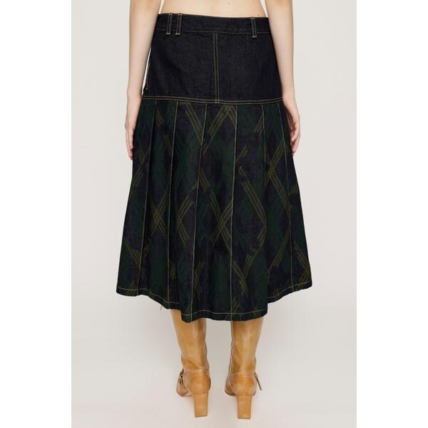 最新のデザイン L／W スライ(SLY | ミドルスカート PLEATS CHECK PRINT スカート