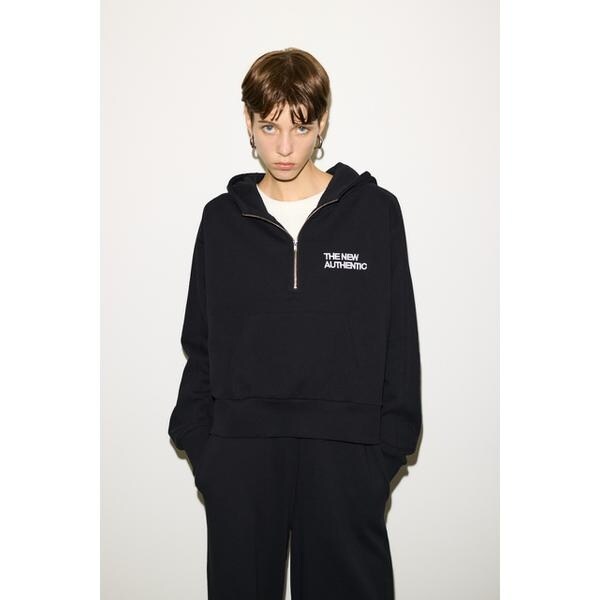 SLY スライ 【THROW】HALF ZIP COTTON SW HOODIE SLY - SLY スライ 【THROW】HALF ZIP COTTON SW HOODIEの通販 by Am